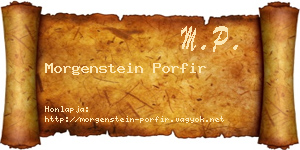 Morgenstein Porfir névjegykártya